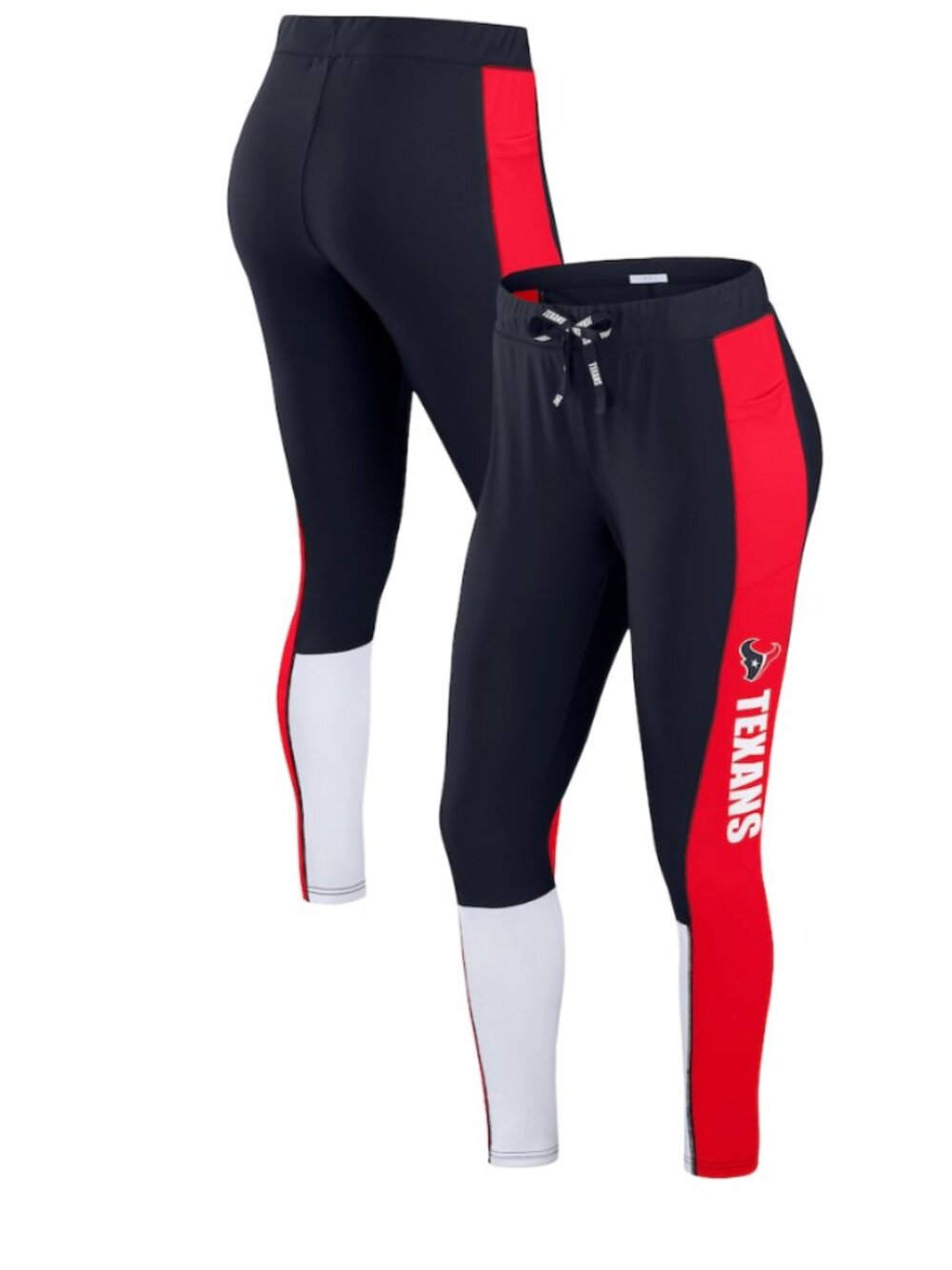 WEAR by Erin Andrews Navy/Red Houston Texans Color-Block Leggings XXL